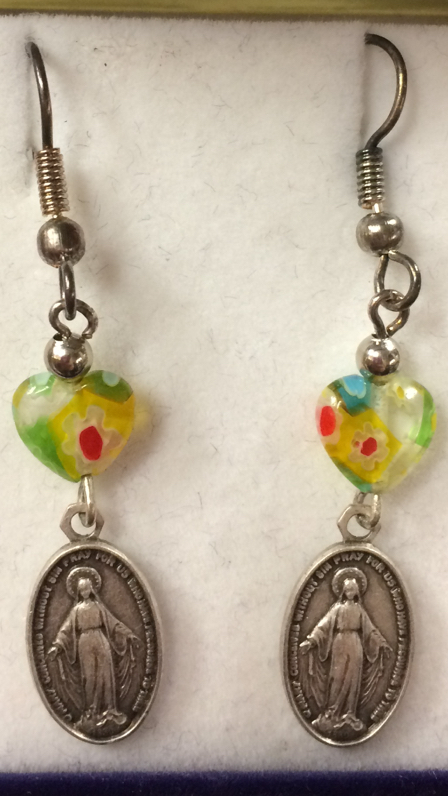 Multi Colored Miraculous Medal Earrings Seton Shrine Multi Colored Miraculous Medal Earrings