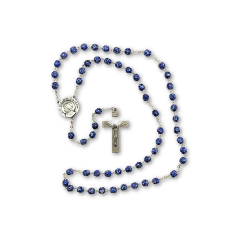 Blue/Black bead Mother Seton Rosary Seton Shrine