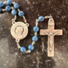 Pewter Blue speckle St. Elizabeth Ann Seton Rosary