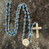 Pewter Blue speckle St. Elizabeth Ann Seton Rosary - Image 2